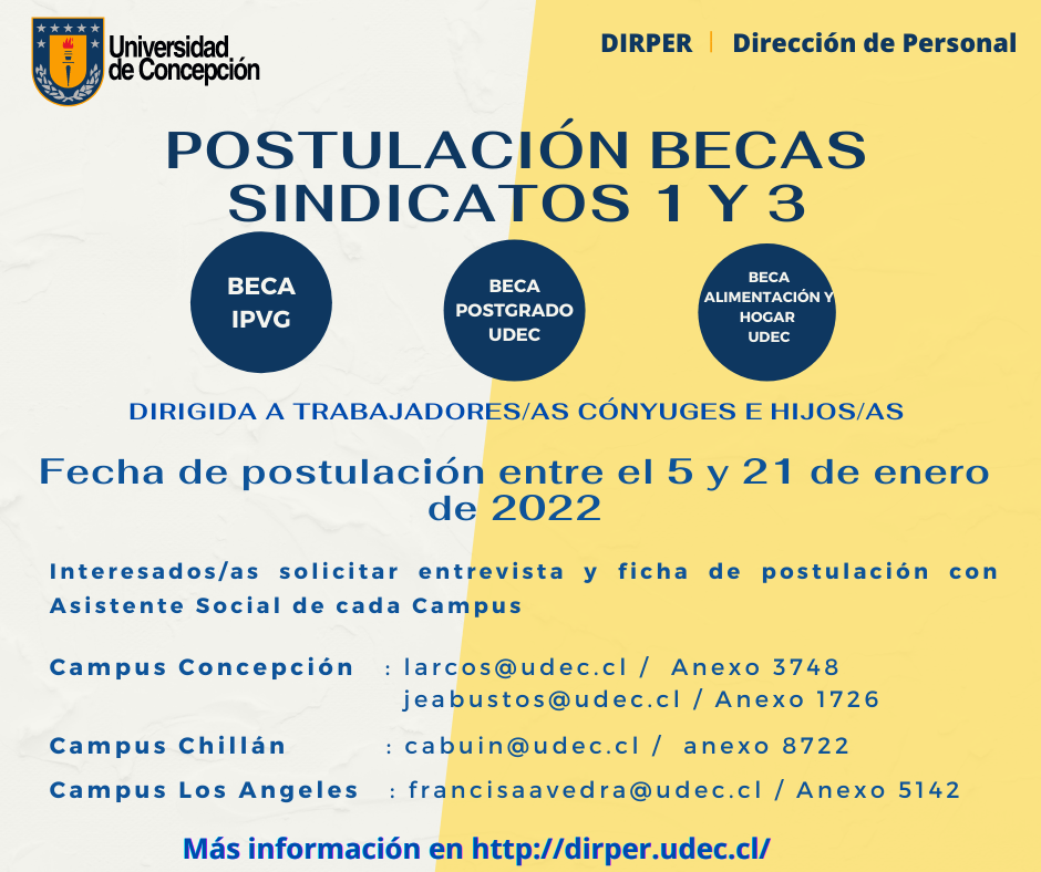 Postulaci N Becas Contrato Colectivo Sindicatos Y Dirper Udec Cl